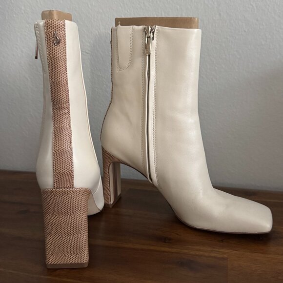 Sam Edelman - Anika Leather Boots in Ivory - Picture 1 of 5